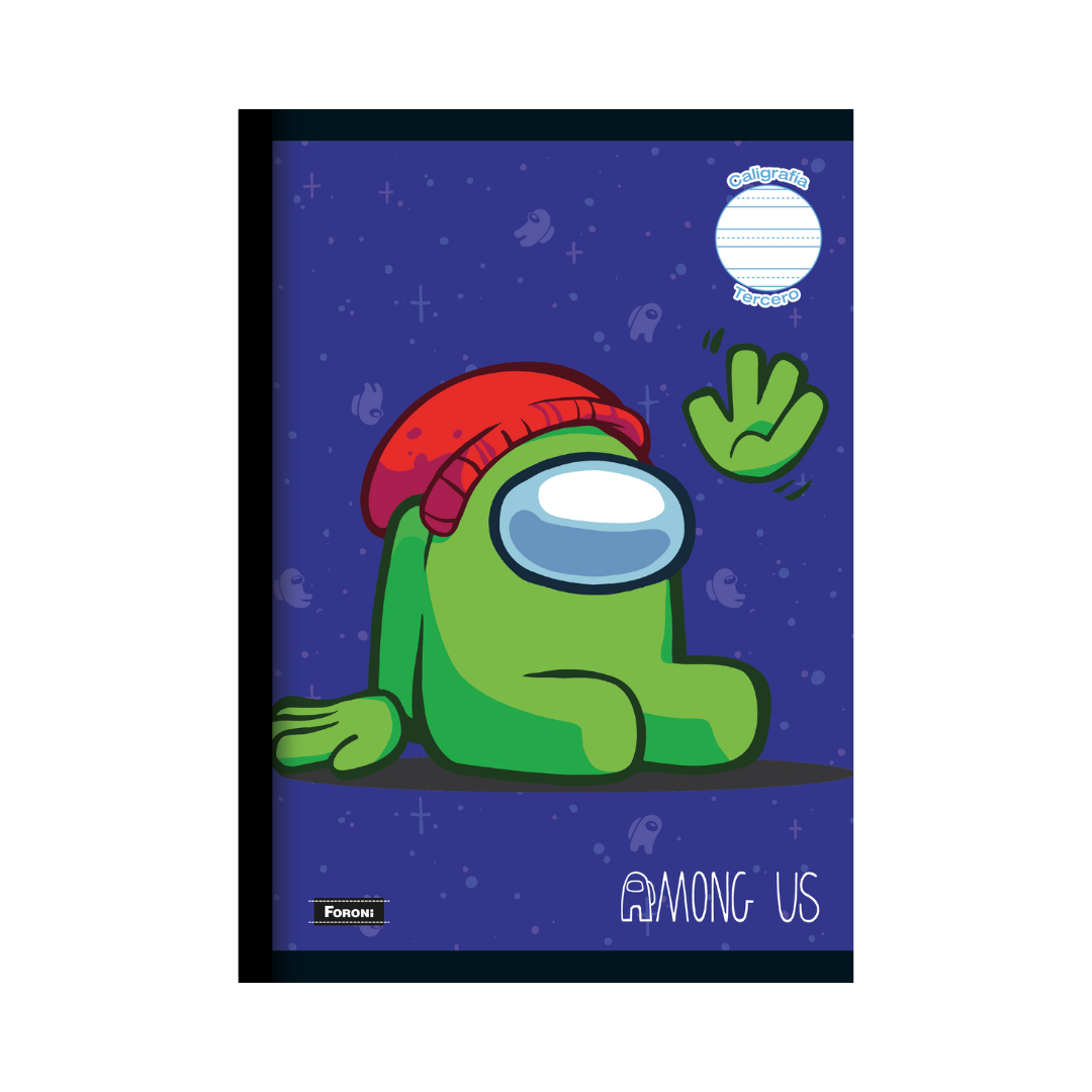CUADERNO COSIDO AMONG US 3ro 80FLS