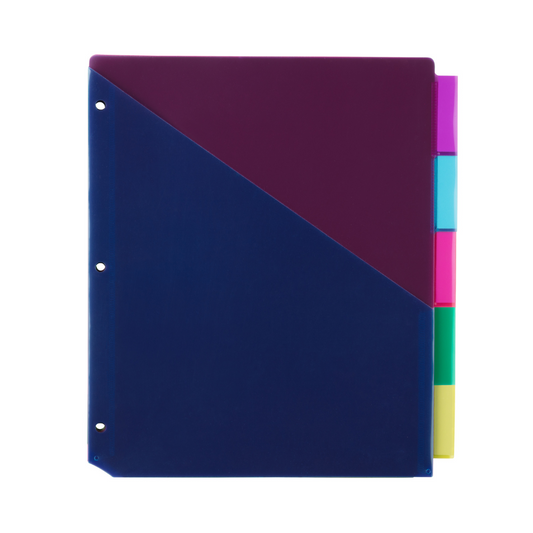 PLASTIC DIVIDER 2TONE DBL PKT 5T