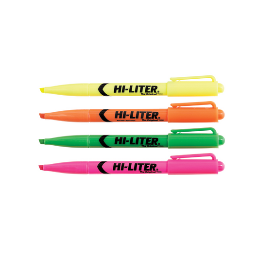 Resaltadores HI LITER amarillos – Pen Style 4pk