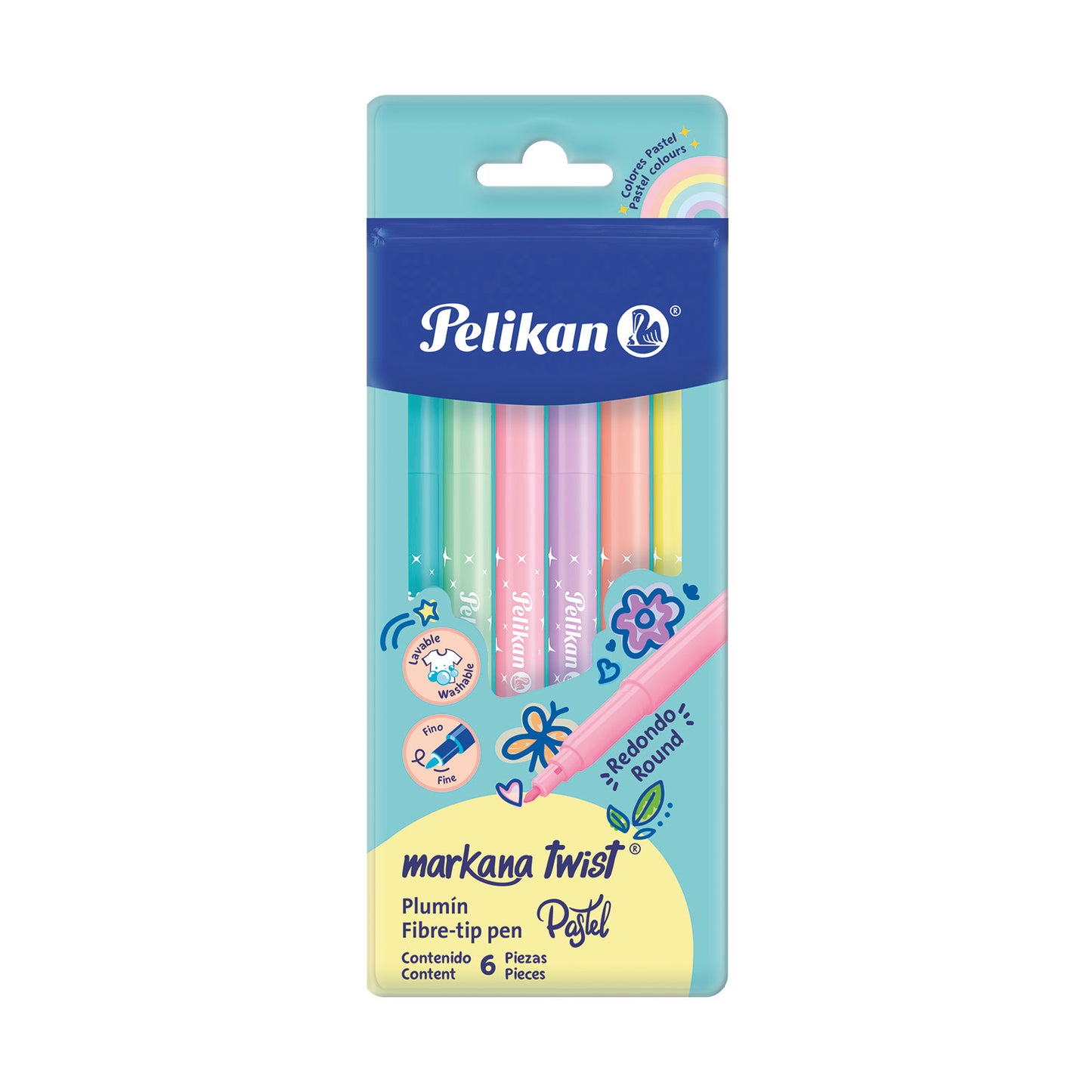 JUEGO MARCADORES MARKANA TWIST 6/1 PASTEL SURT. BL