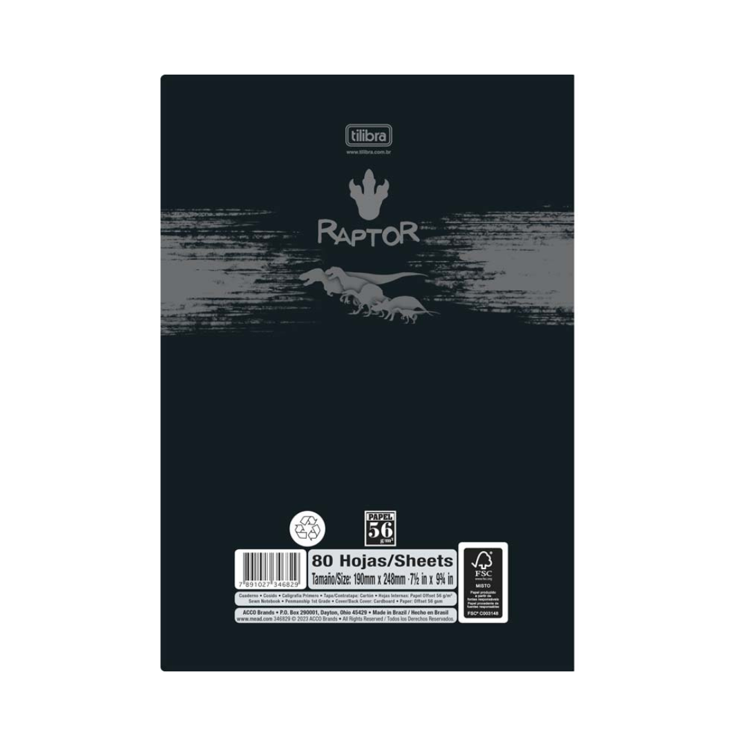 Libreta Cosida Flexible Raptor 1ro 80F