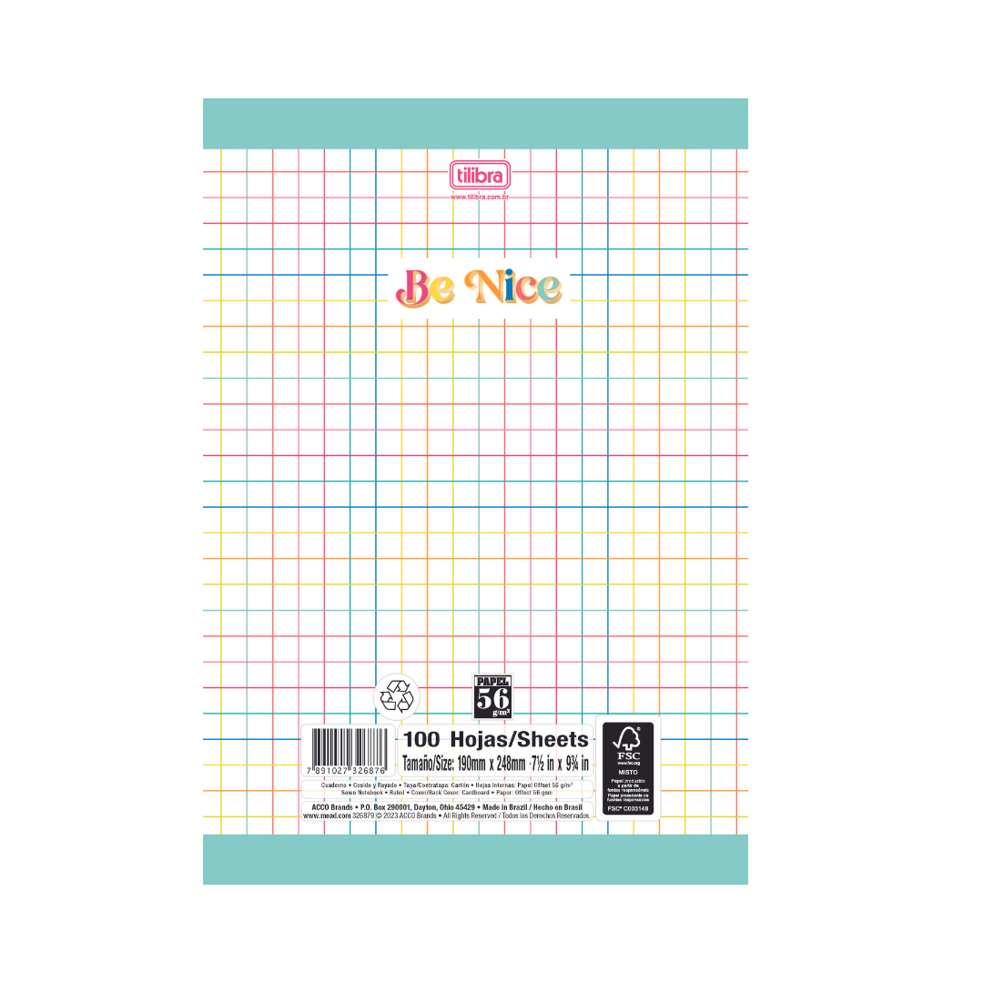 LIBRETA COSIDA BE NICE 100CT