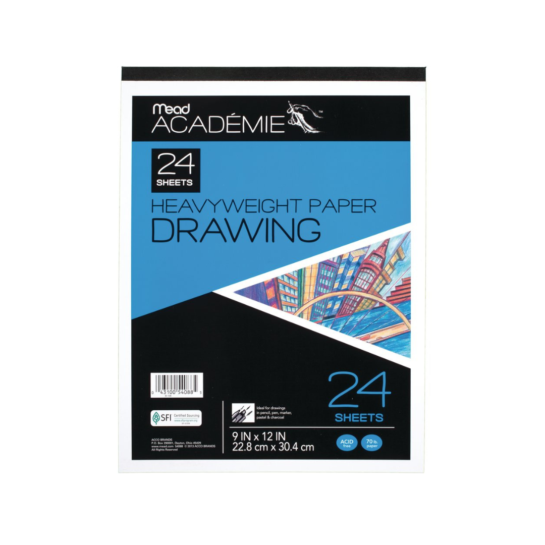 ACADEMIE DRAWING PAD 9X12 24CT