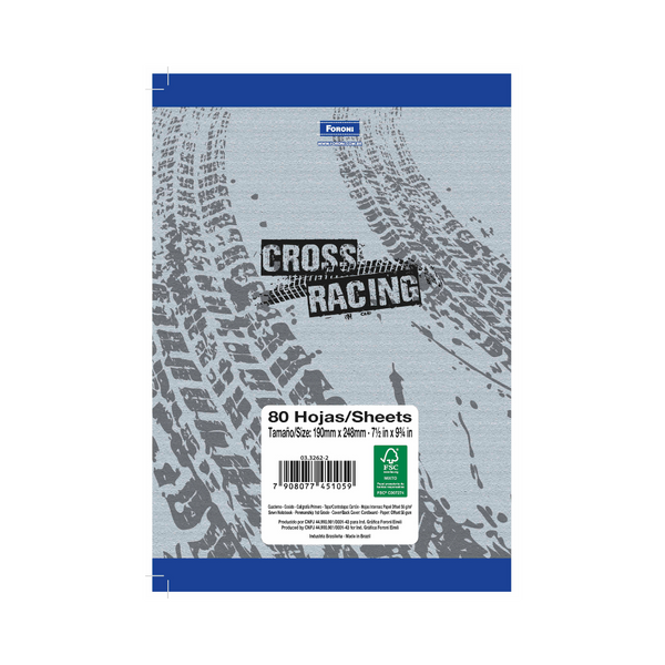 LIBRETA COSIDA CALIGRAFIA 1ST CROSS RACING 80CT