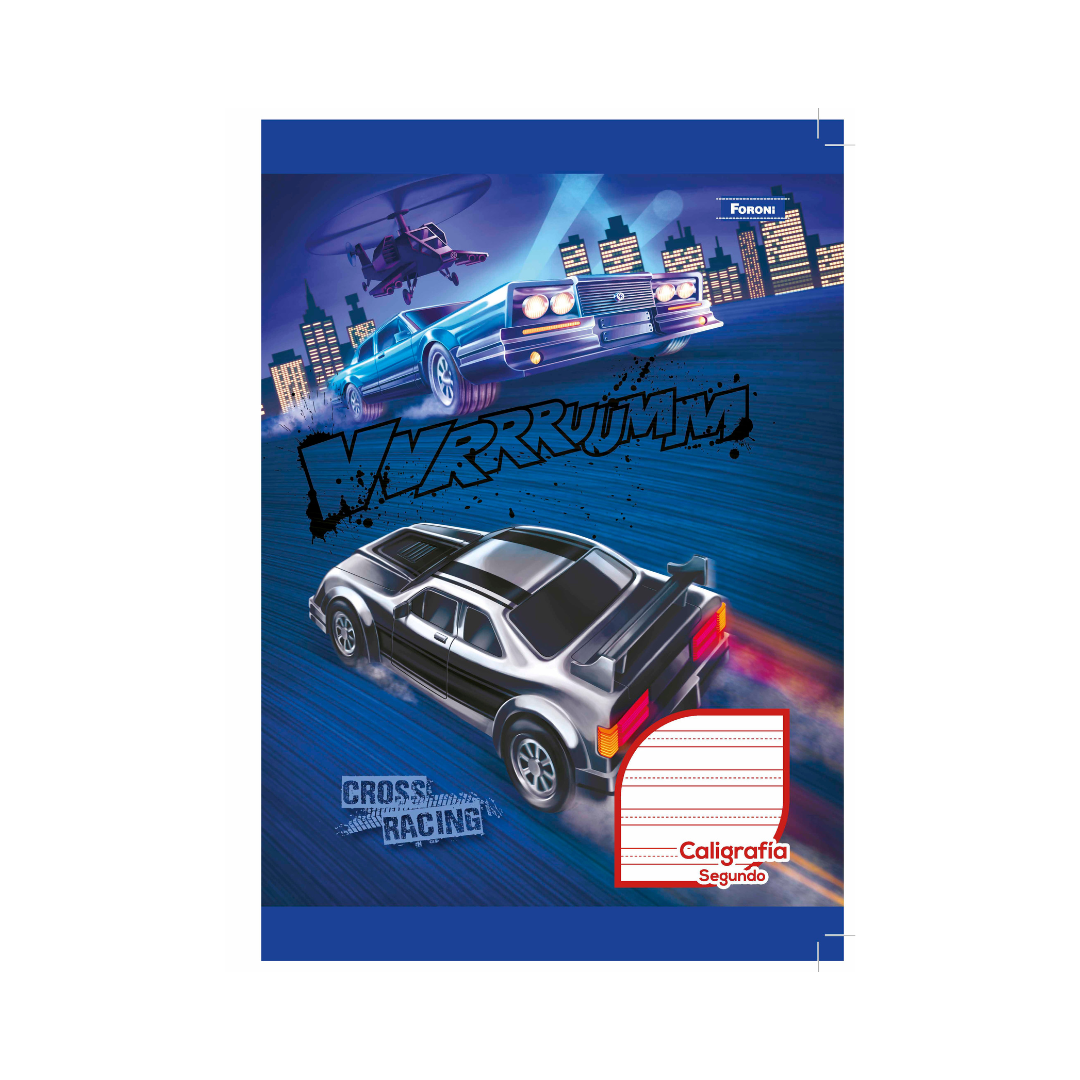 LIBRETA COSIDA CALIGRAFIA 2ND  CROSS RACING 80CT