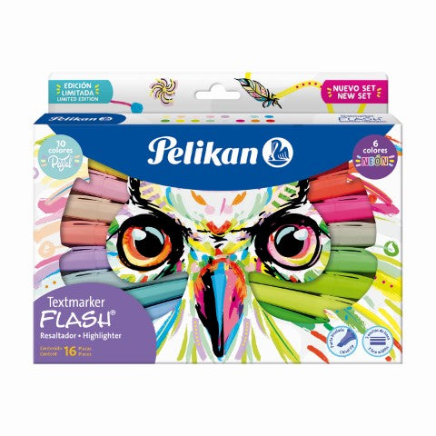 TEXTMARKER FLASH BUHO CJ/16 COLORES SURTIDOS