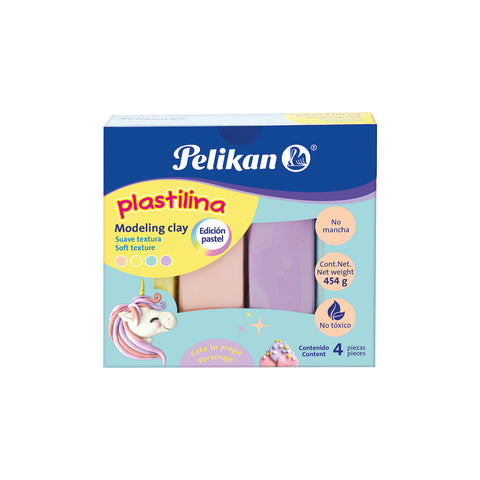 MODELING CLAY W/4 PASTEL COLORS 454G