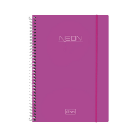 CUADERNO ESPIRAL TAPA PLASTICA UNIVERSITARIO 10 MATERIAS ROSA NEON 200 HOJAS - TILIBRA