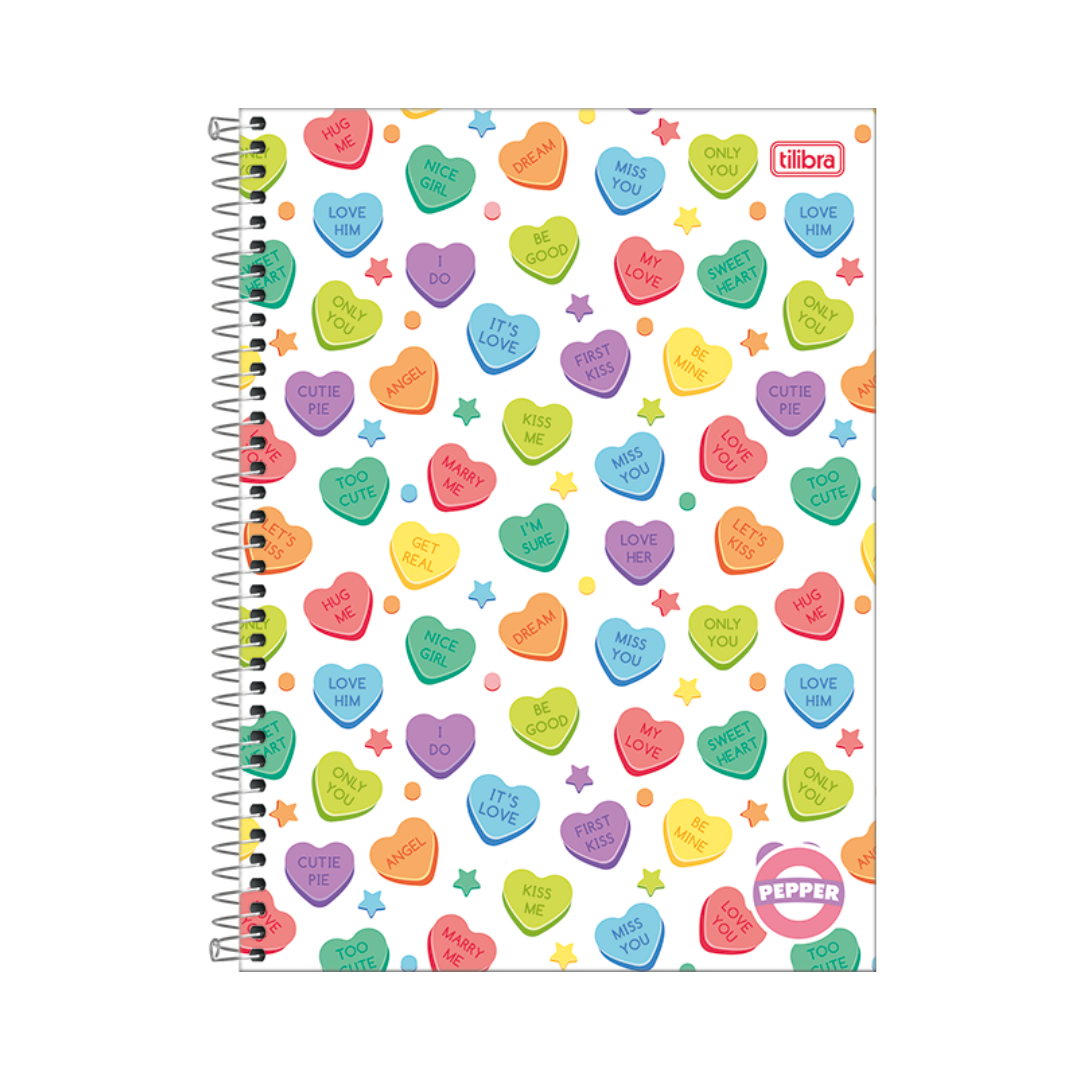 CUADERNO UNIVERSITARIO TAPA DURA ESPIRAL 10 ASIGNATURAS PEPPER FEMENINO 160 HOJAS - TILIBRA