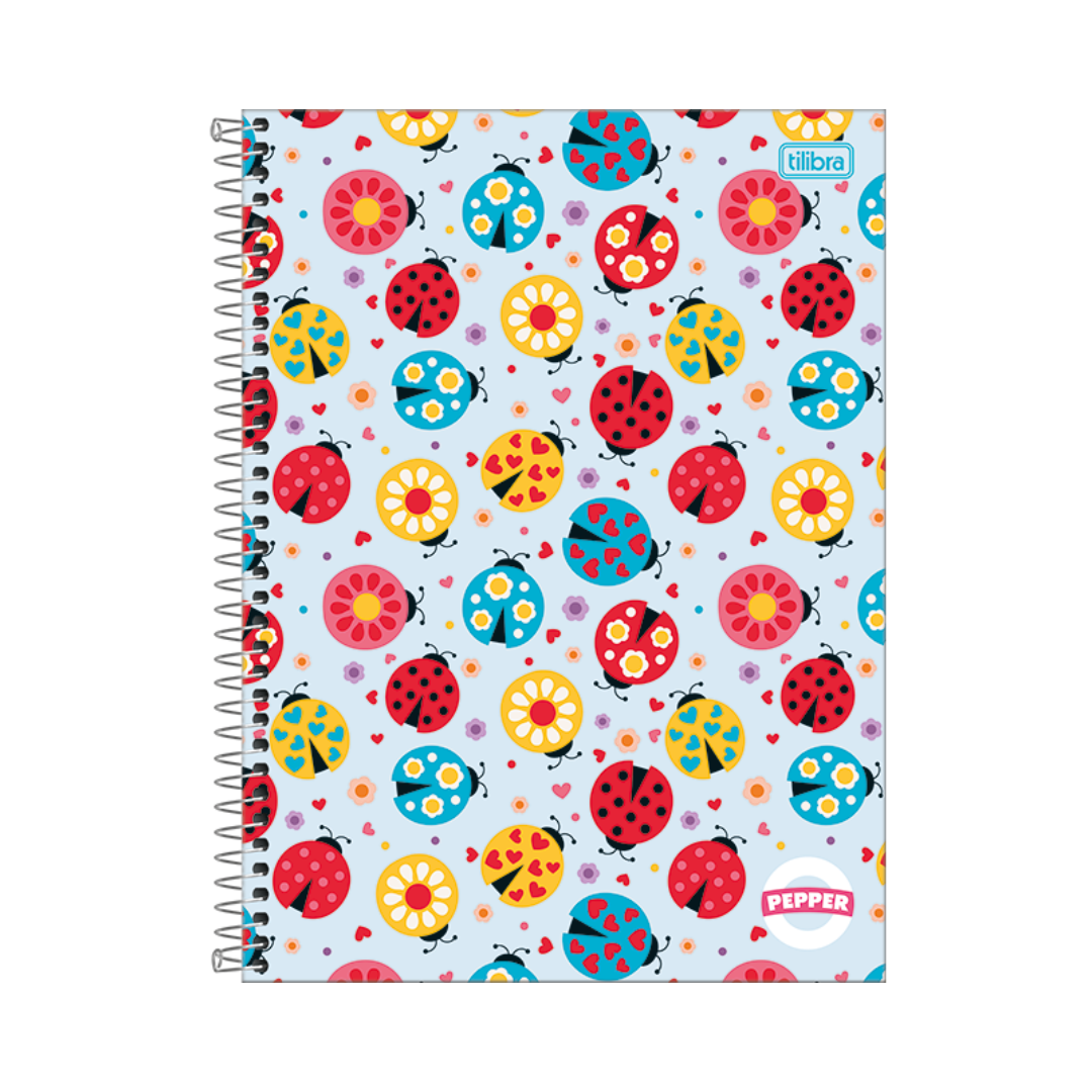 CUADERNO UNIVERSITARIO TAPA DURA ESPIRAL 10 ASIGNATURAS PEPPER FEMENINO 160 HOJAS - TILIBRA