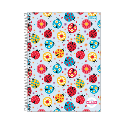 CUADERNO UNIVERSITARIO TAPA DURA ESPIRAL 10 ASIGNATURAS PEPPER FEMENINO 160 HOJAS - TILIBRA