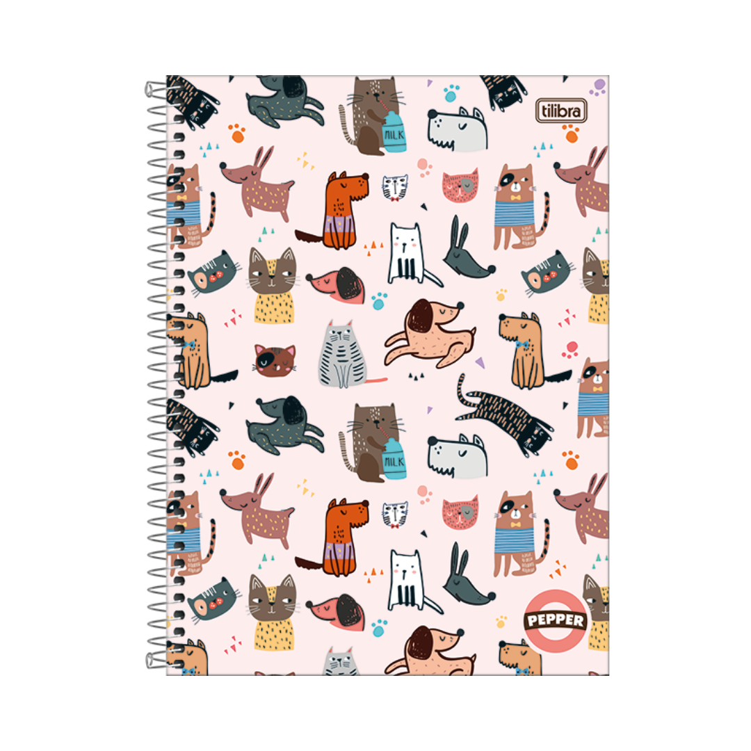 CUADERNO UNIVERSITARIO TAPA DURA ESPIRAL 10 ASIGNATURAS PEPPER FEMENINO 160 HOJAS - TILIBRA