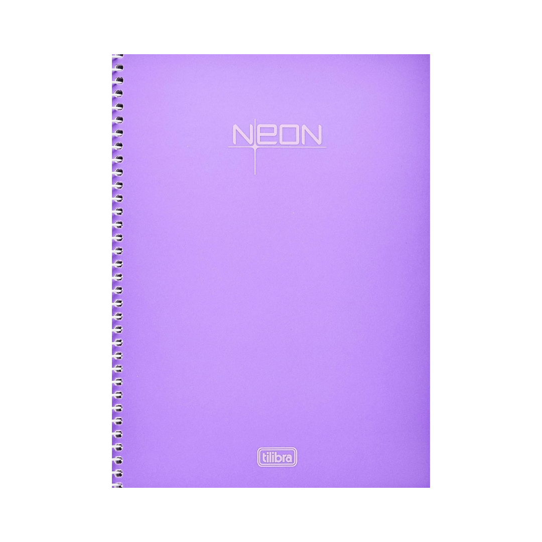 CUADERNO ESPIRAL TAPA PLASTICA UNIVERSITARIO 10 MATERIAS LILA NEON 200 HOJAS 200 HOJAS - TILIBRA