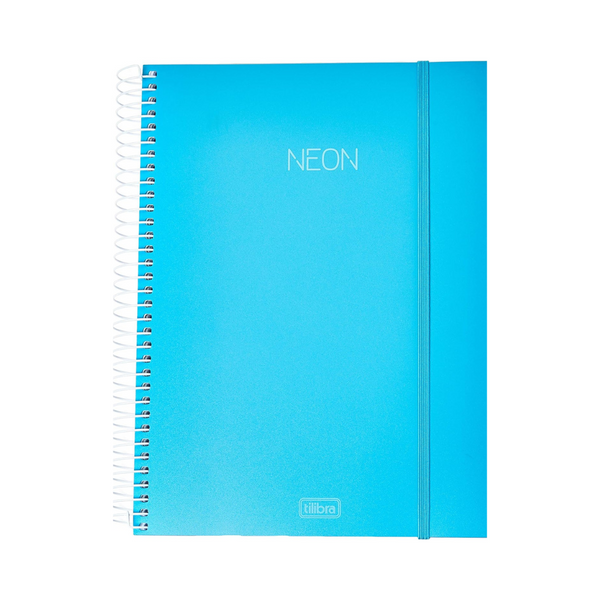 CUADERNO ESPIRAL CON TAPA PLASTICA NEON AZUL UNIVERSITARIO 200 HOJAS - TILIBRA