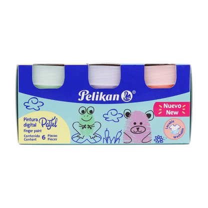 FINGER PAINT 25 ML W/6 PASTEL  COLORS