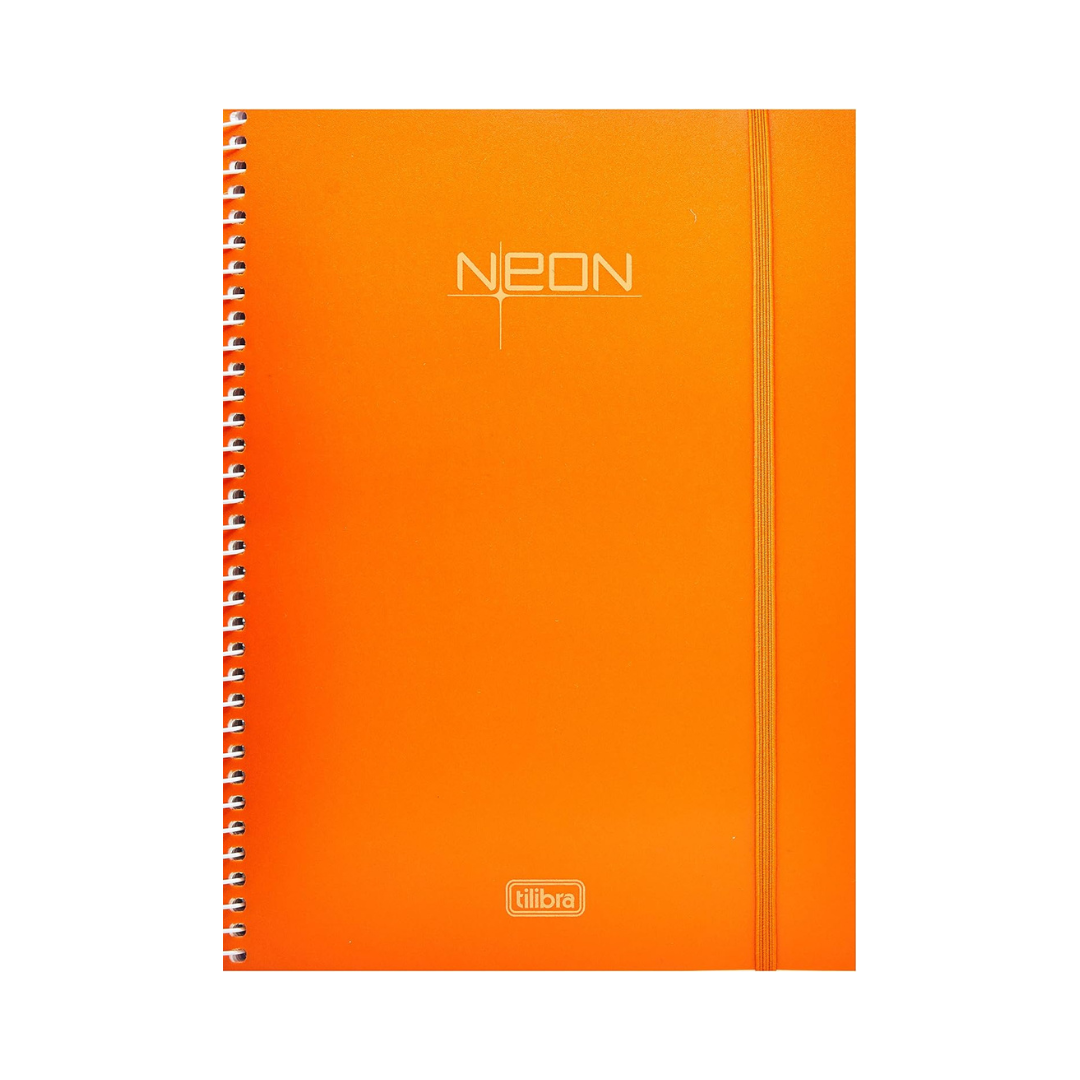 CUADERNO CON TAPA DE PLASTICO NEON NARANJA, 200 HOJAS UNIVERSITARIO - TILIBRA