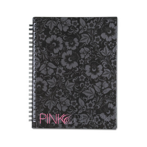 PINK & BLACK™ NOTEBOOK, RULED, 8 1/4 x 6 1/4, 70 SHEETS HARDCOVER