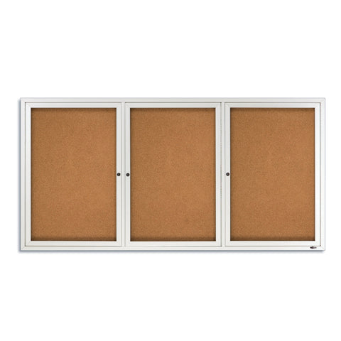 6X3 3-DOOR CORK BD ALUM FRAME