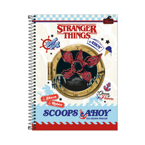 CUADERNO UNIVERSITARIO TAPA DURA ESPIRAL 10 TEMAS STRANGER THINGS 160 HOJAS - TILIBRA