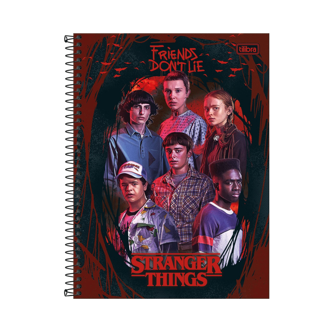 CUADERNO UNIVERSITARIO TAPA DURA ESPIRAL 10 TEMAS STRANGER THINGS 160 HOJAS - TILIBRA