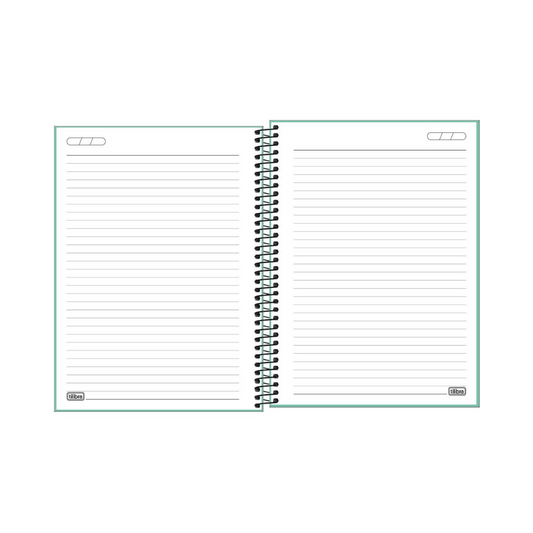 CUADERNO ESPIRAL TAPA PLÁSTICO UNIVERSITY 10 COSAS TURQUESA NEÓN 160 HOJAS - TILIBRA