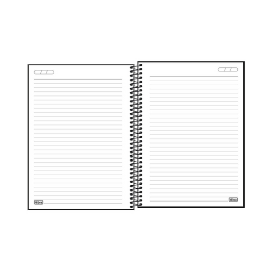 CUADERNO ESPIRAL TAPA PLÁSTICO UNIVERSITY 10 COSAS NEGRO NEÓN 160 HOJAS - TILIBRA