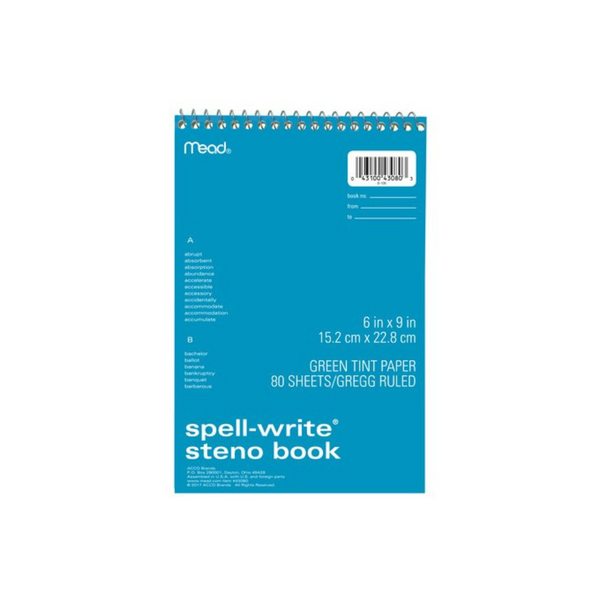 SPELL-WRITE STENO NTBK GR