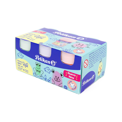 FINGER PAINT 25 ML W/6 PASTEL  COLORS