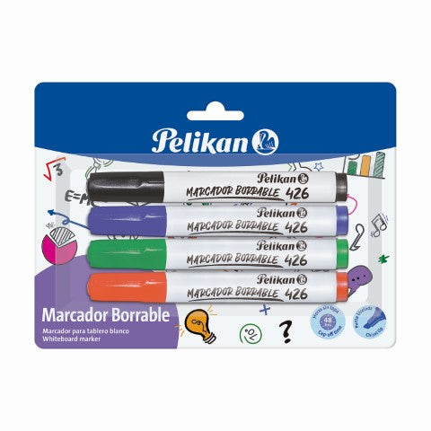 JUEGO MARCADOR BORRABLE P/PIZARRA 426 4/1 BLISTER