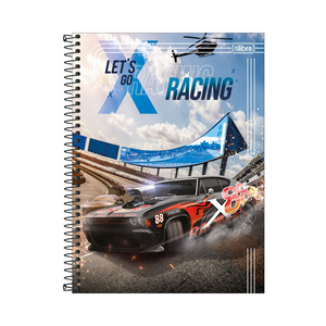 LIBRETA ESPIRAL TAPA DURA UNIVERSITARIO 10 MATERIAS X-RACING 160 HOJAS