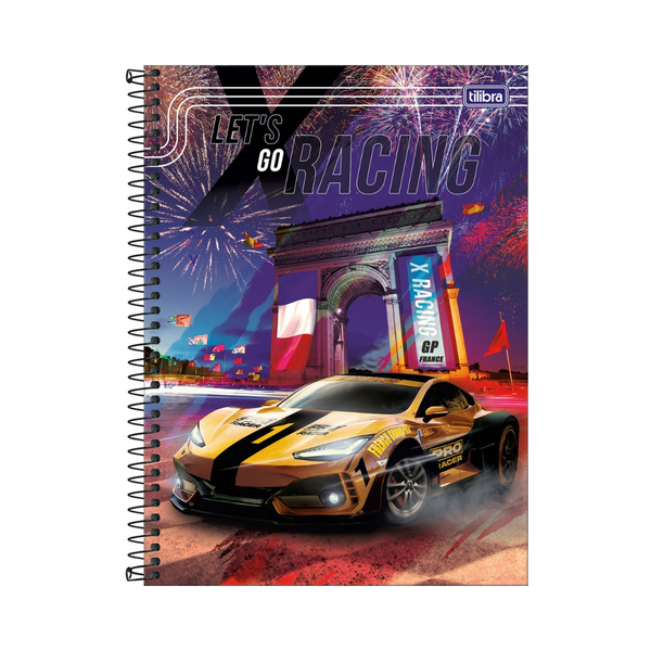 LIBRETA ESPIRAL TAPA DURA UNIVERSITARIO 10 MATERIAS X-RACING 160 HOJAS