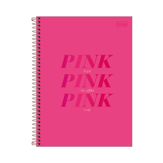 CUADERNO ESPIRAL UNIVERSITARIO TAPA DURA 10 MATERIAS LOVE ROSA 160 HOJAS - TILIBRA