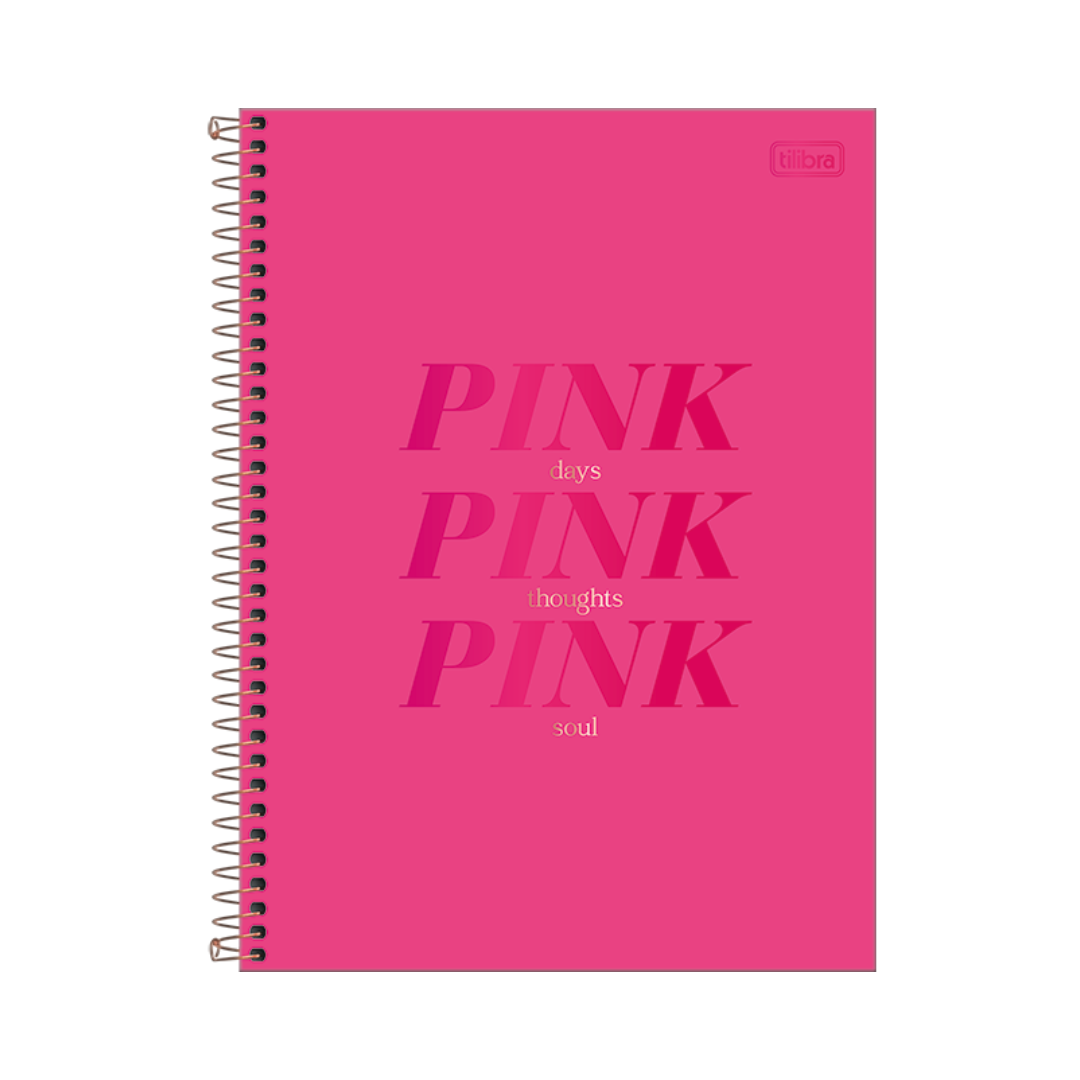 CUADERNO ESPIRAL UNIVERSITARIO TAPA DURA 10 MATERIAS LOVE ROSA 160 HOJAS - TILIBRA