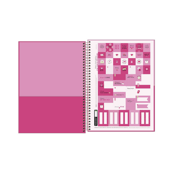 CUADERNO ESPIRAL UNIVERSITARIO TAPA DURA 10 MATERIAS LOVE ROSA 160 HOJAS - TILIBRA