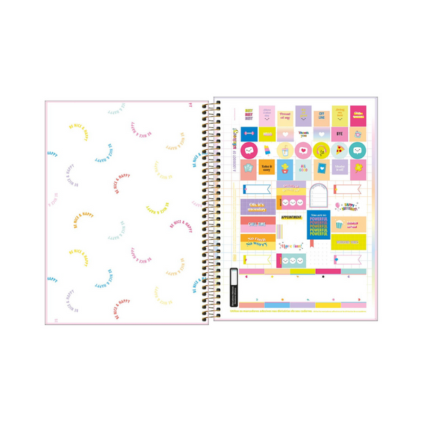 CUADERNO ESPIRAL UNIVERSITARIO TAPA DURA 10 MATERIAS HAPPY 160 HOJAS - TILIBRA