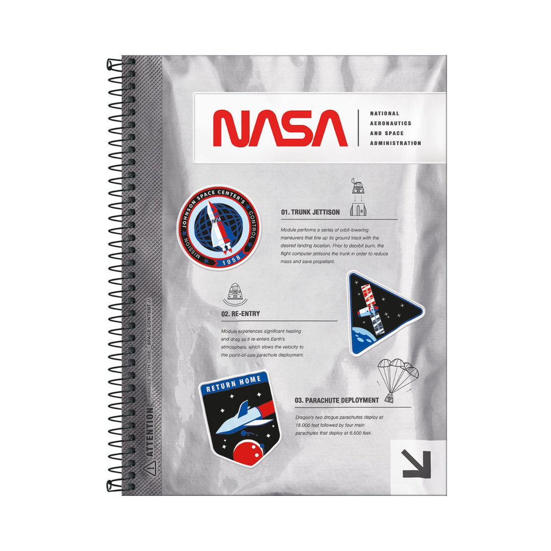 CUADERNO UNIVERSITARIO TAPA DURA ESPIRAL 10 ASIGNATURAS NASA 160 HOJAS - TILIBRA