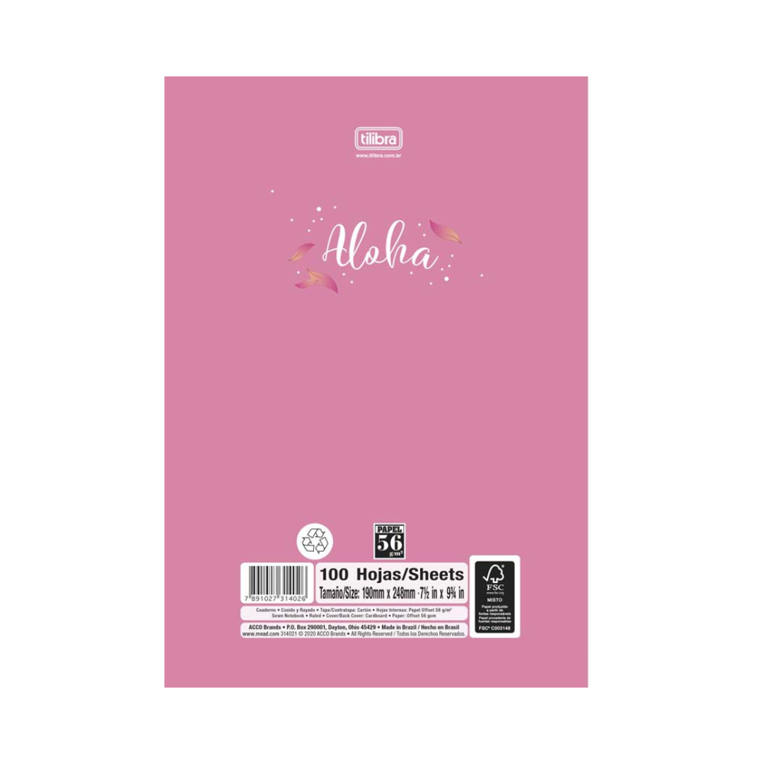 LIBRETA COSIDA ALOHA 100CT
