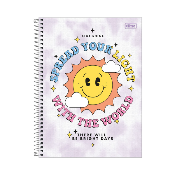 CUADERNO UNIVERSITARIO TAPA DURA ESPIRAL 10 HISTORIAS GOOD VIBES 160 HOJAS - TILIBRA