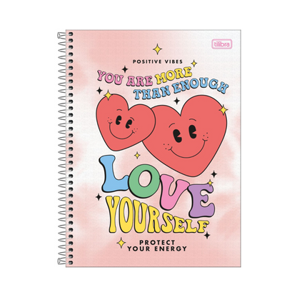 CUADERNO UNIVERSITARIO TAPA DURA ESPIRAL 10 HISTORIAS GOOD VIBES 160 HOJAS - TILIBRA