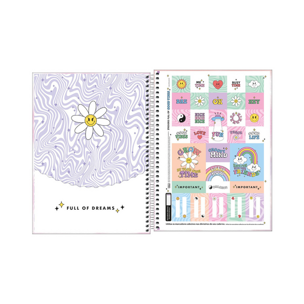 CUADERNO UNIVERSITARIO TAPA DURA ESPIRAL 10 HISTORIAS GOOD VIBES 160 HOJAS - TILIBRA