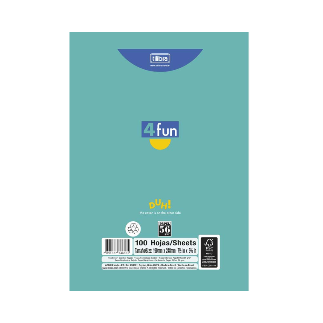 Libreta Cosida 4Fun 100F