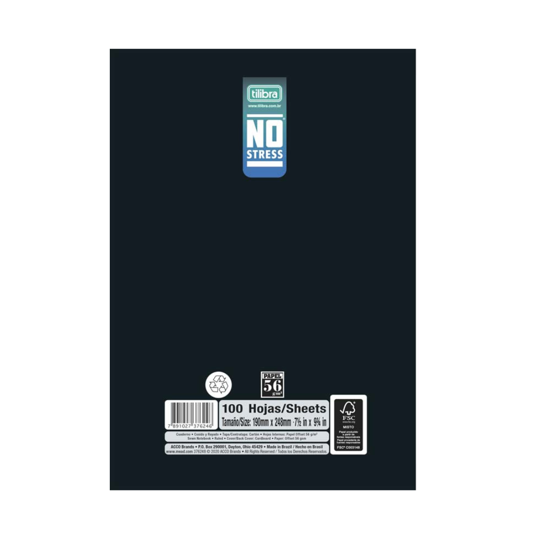 Libreta Cosida Tapa Flex GDE No Stress ST 100H 9 1/2 X 7