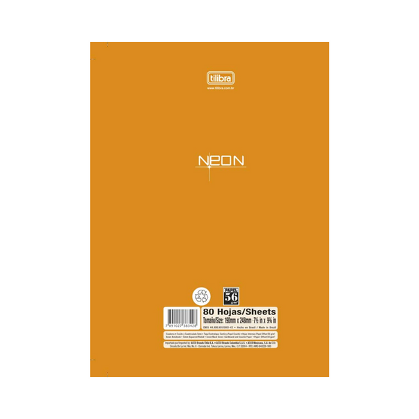 LIBRETA COSIDA NEON 5MM TD 80H