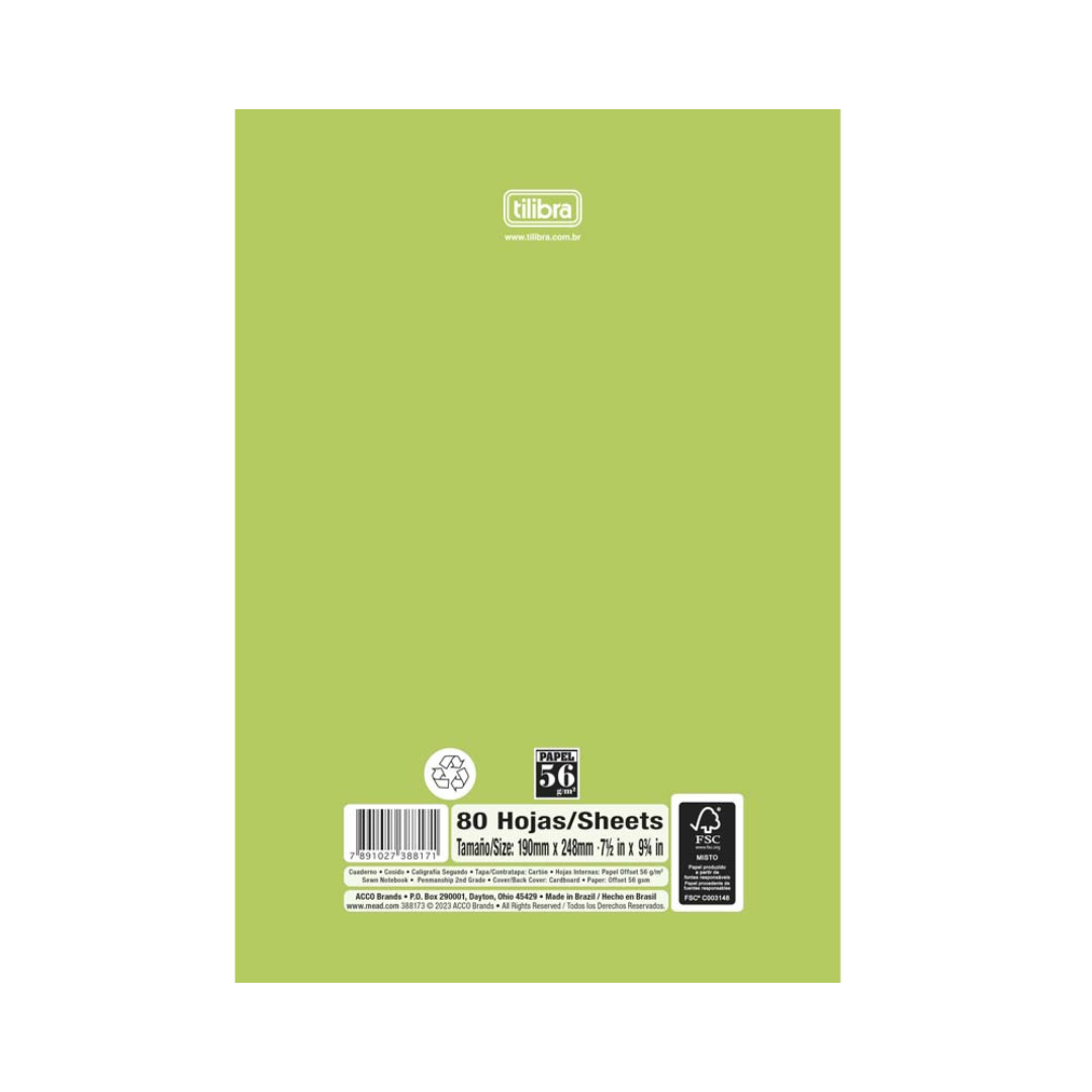 Libreta Cosida Flexible Calig GDE Til Academie 80 H STD 2do. Grado