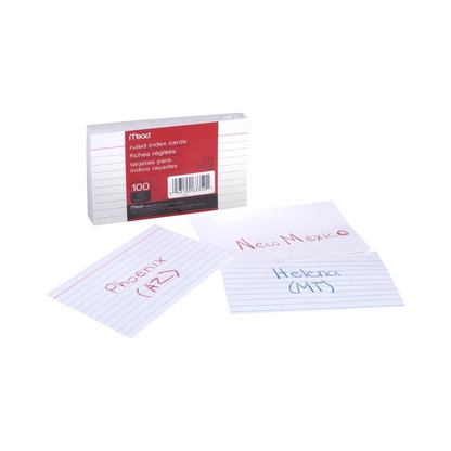 TARJETAS RAYADAS (3 X 5) 100/1 (Fichas)