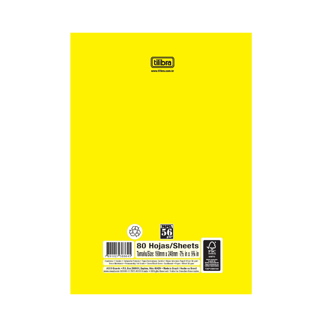 Libreta Cosida Flexible Calig GDE Til Academie 80 H STD 1er. Grado