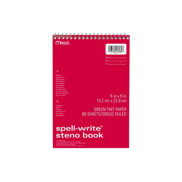 SPELL-WRITE STENO NTBK GR