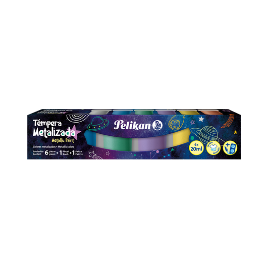 JUEGO TEMPERAS METALICAS 6/1 + PINCEL 20ML BL