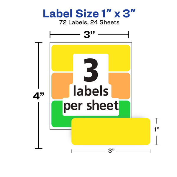 PAPER LABEL CC HW AD NEON 3U 24S