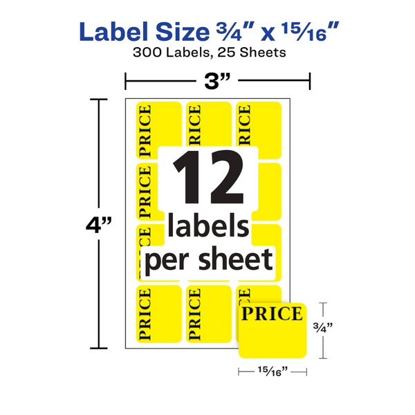 PAPER LABEL PRICE YW HW 12U 25S